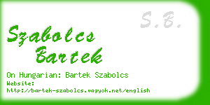 szabolcs bartek business card